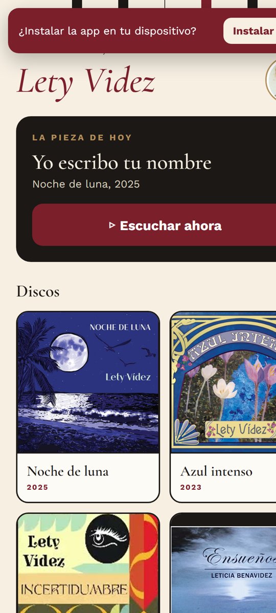 Pantalla de Lety Videz