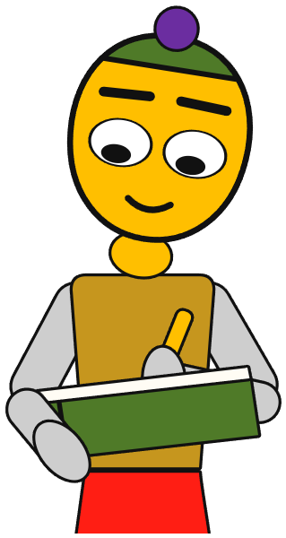 Prácti escribiendo en su libreta